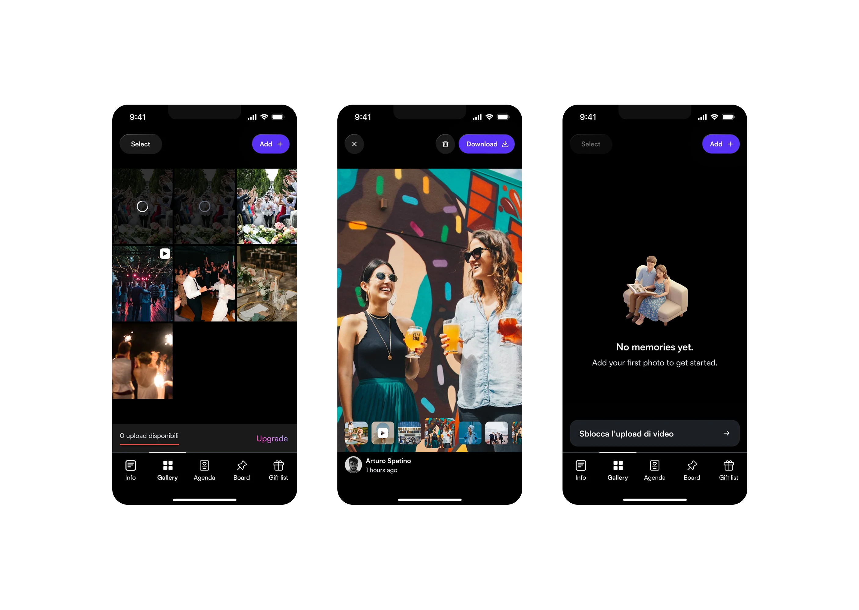 Togevent app screens